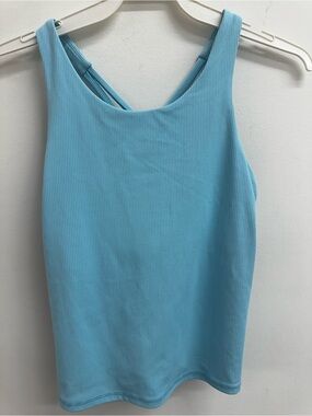 Girl’s Light Blue Ribbed Tank Top